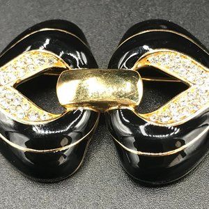 SAL Signed Vintage Brooch Pin Sikorsky Crystals